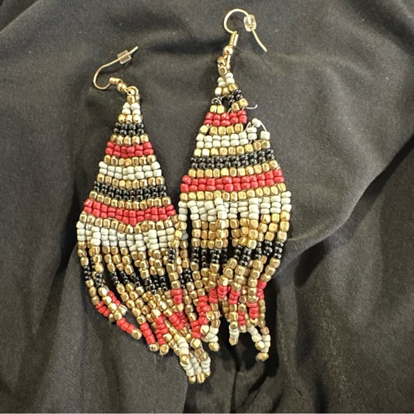 Venessa Arizaga Beaded Long‎ Earrings - Picture 1 of 4